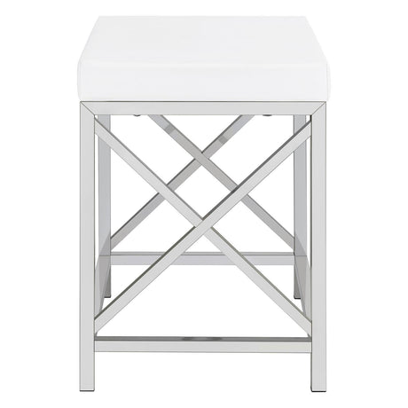 Eliza 2-Piece Vanity Set With Hollywood Lighting White And Chrome 936164 - Ella Furniture