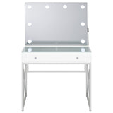 Eliza 2-Piece Vanity Set With Hollywood Lighting White And Chrome 936164 - Ella Furniture