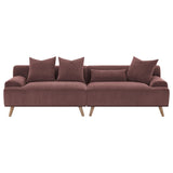 Elizabeth Corduroy Upholstered Extra Long Sofa Wine Red 503957 - Ella Furniture