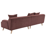 Elizabeth Corduroy Upholstered Extra Long Sofa Wine Red 503957 - Ella Furniture