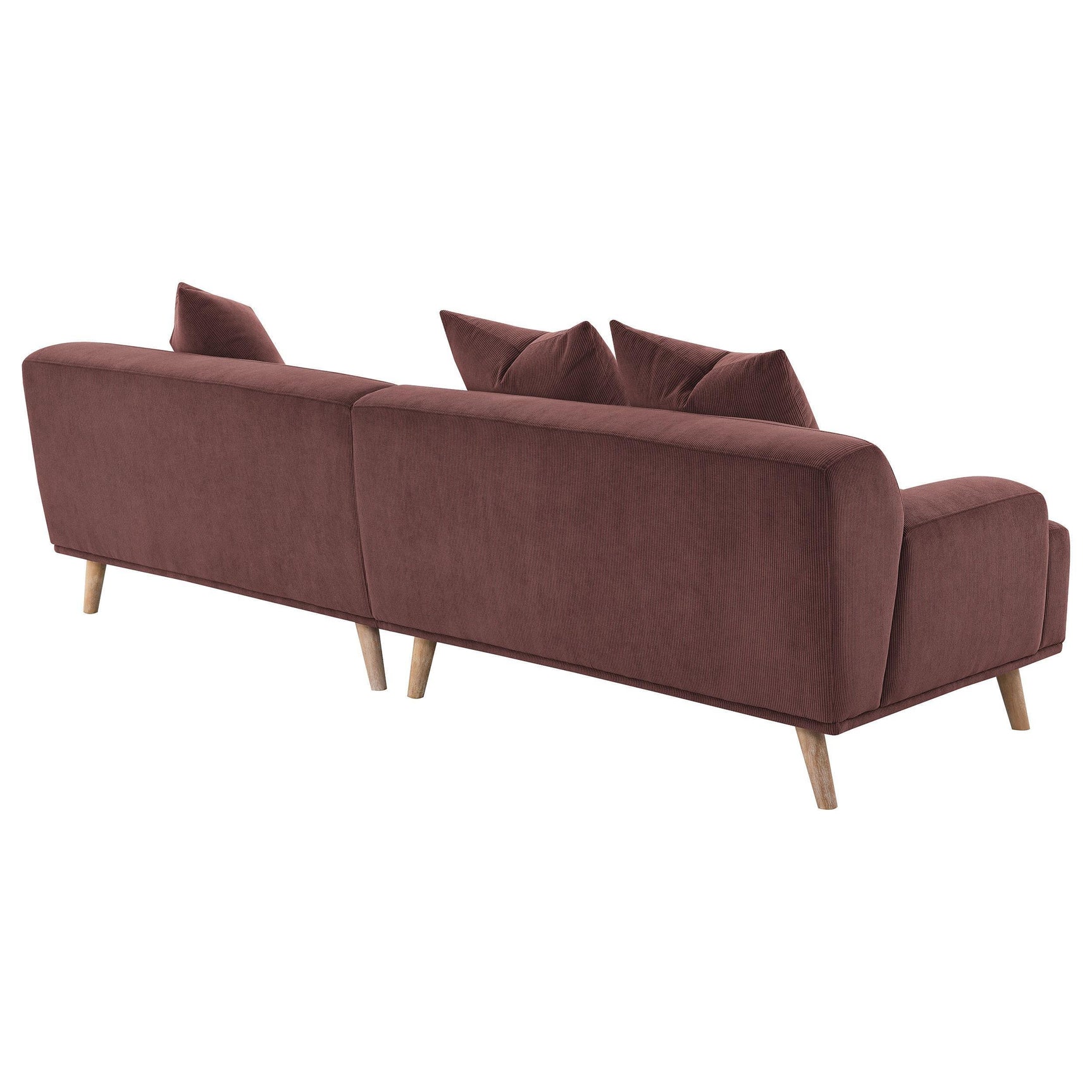 Elizabeth Corduroy Upholstered Extra Long Sofa Wine Red 503957 - Ella Furniture
