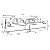 Elizabeth Corduroy Upholstered Extra Long Sofa Wine Red 503957 - Ella Furniture