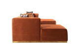 Elizabeth Orange Velvet 4-Piece Sectional - Ella Furniture