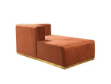 Elizabeth Orange Velvet 4-Piece Sectional - Ella Furniture