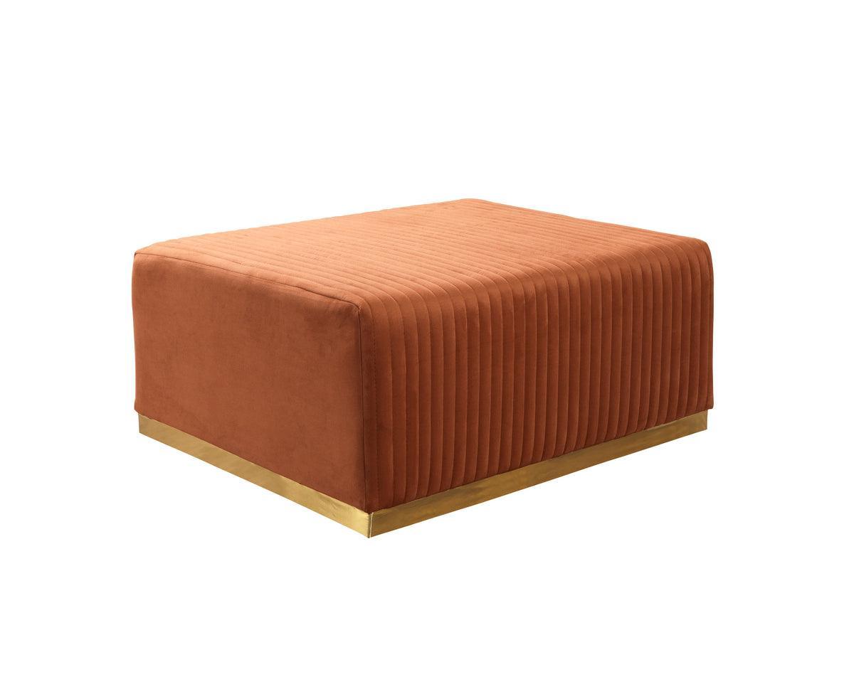 Elizabeth Orange Velvet 4-Piece Sectional - Ella Furniture