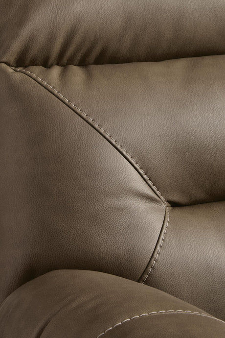 Elksworth Biscotti Faux Leather Recliner from Ella Furniture