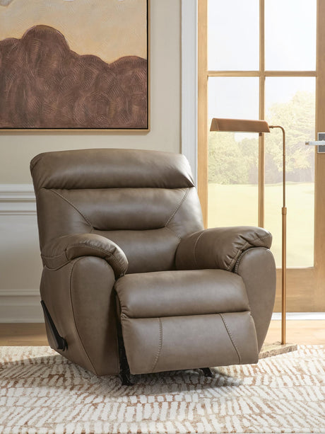 Elksworth Biscotti Faux Leather Recliner view 8