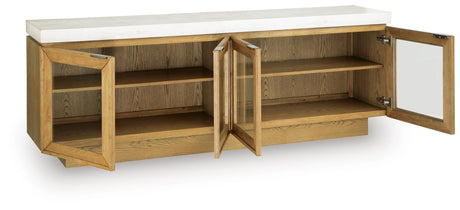 Adanworth Light Brown/Gray Accent Cabinet angled view