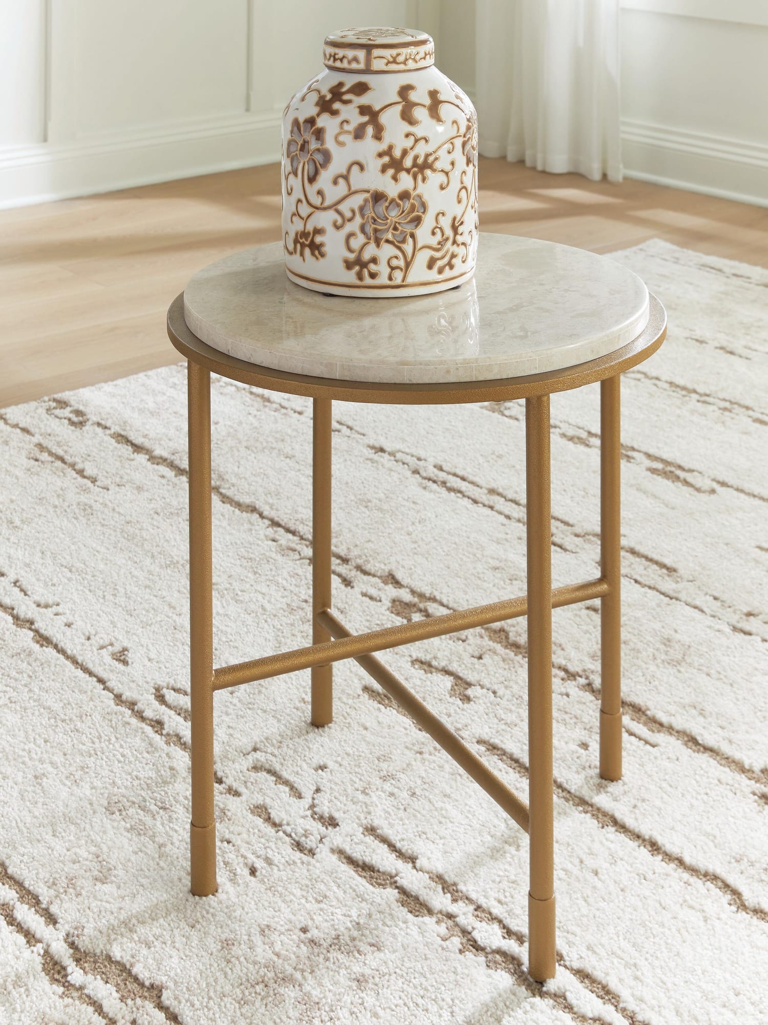 Alben Antique Gold End Table from Ella Furniture