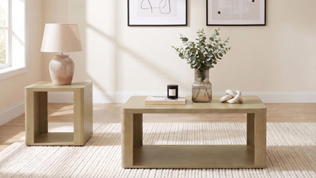 Alsina 2-Piece Coffee and End Table Set Greige from Ella Furniture