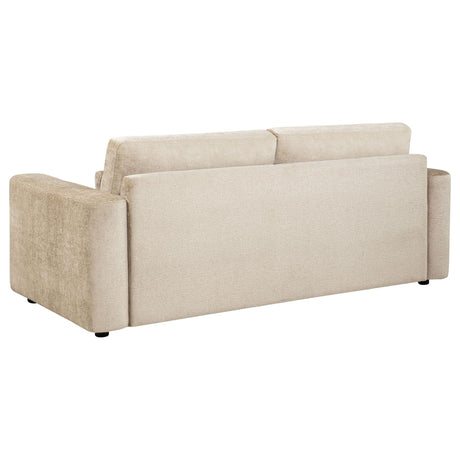 Amador 2-piece Chenille Upholstered Track Arm Sofa Set Camel view 4