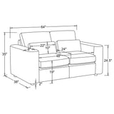 Amador 2-piece Chenille Upholstered Track Arm Sofa Set Camel view 9