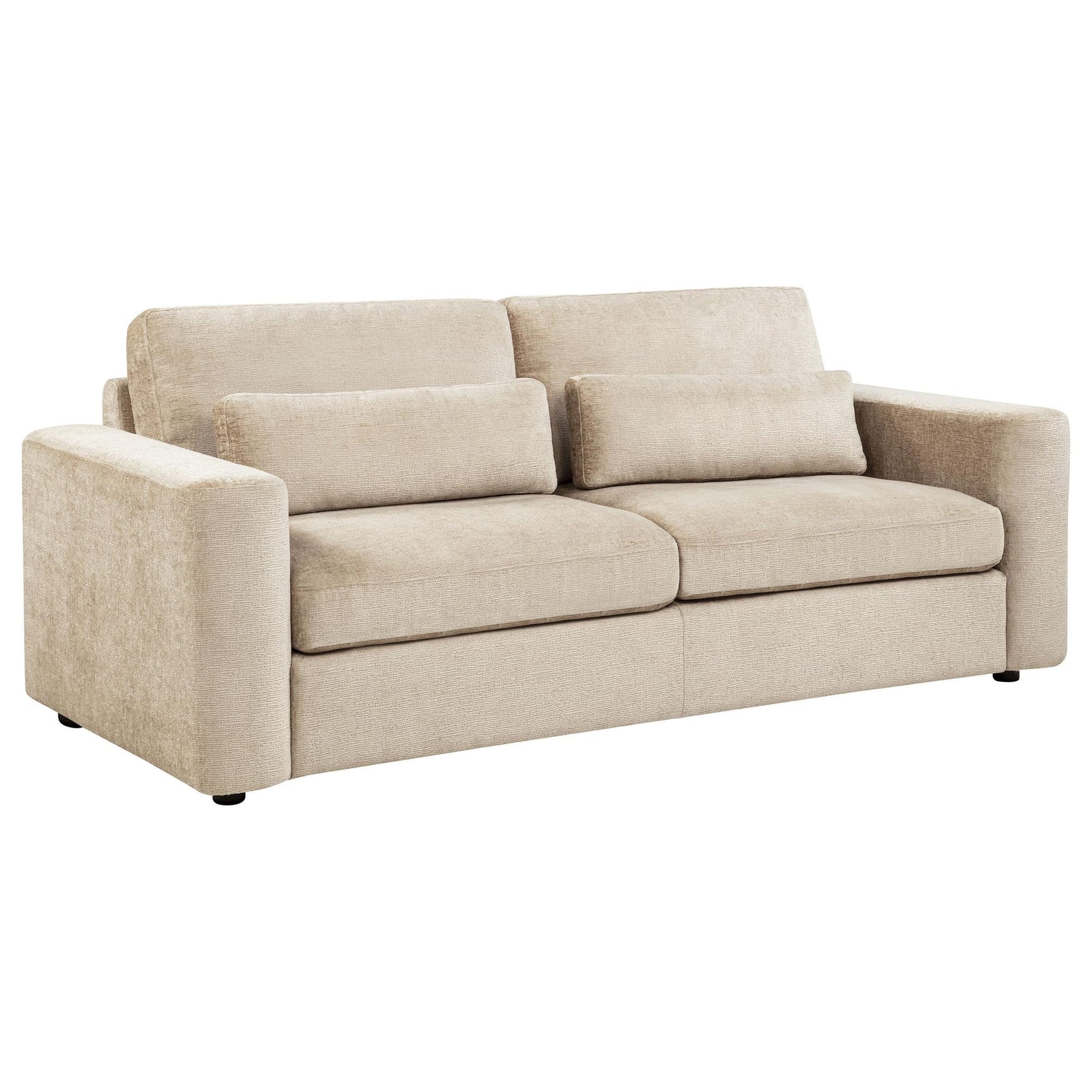 Amador 3-piece Chenille Upholstered Track Arm Sofa Set Camel view 3