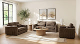Amador 3-piece Chenille Upholstered Track Arm Sofa Set Chocolate from Ella Furniture