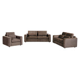 Amador 3-piece Chenille Upholstered Track Arm Sofa Set Chocolate view 2