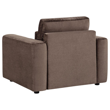 Amador 3-piece Chenille Upholstered Track Arm Sofa Set Chocolate view 8
