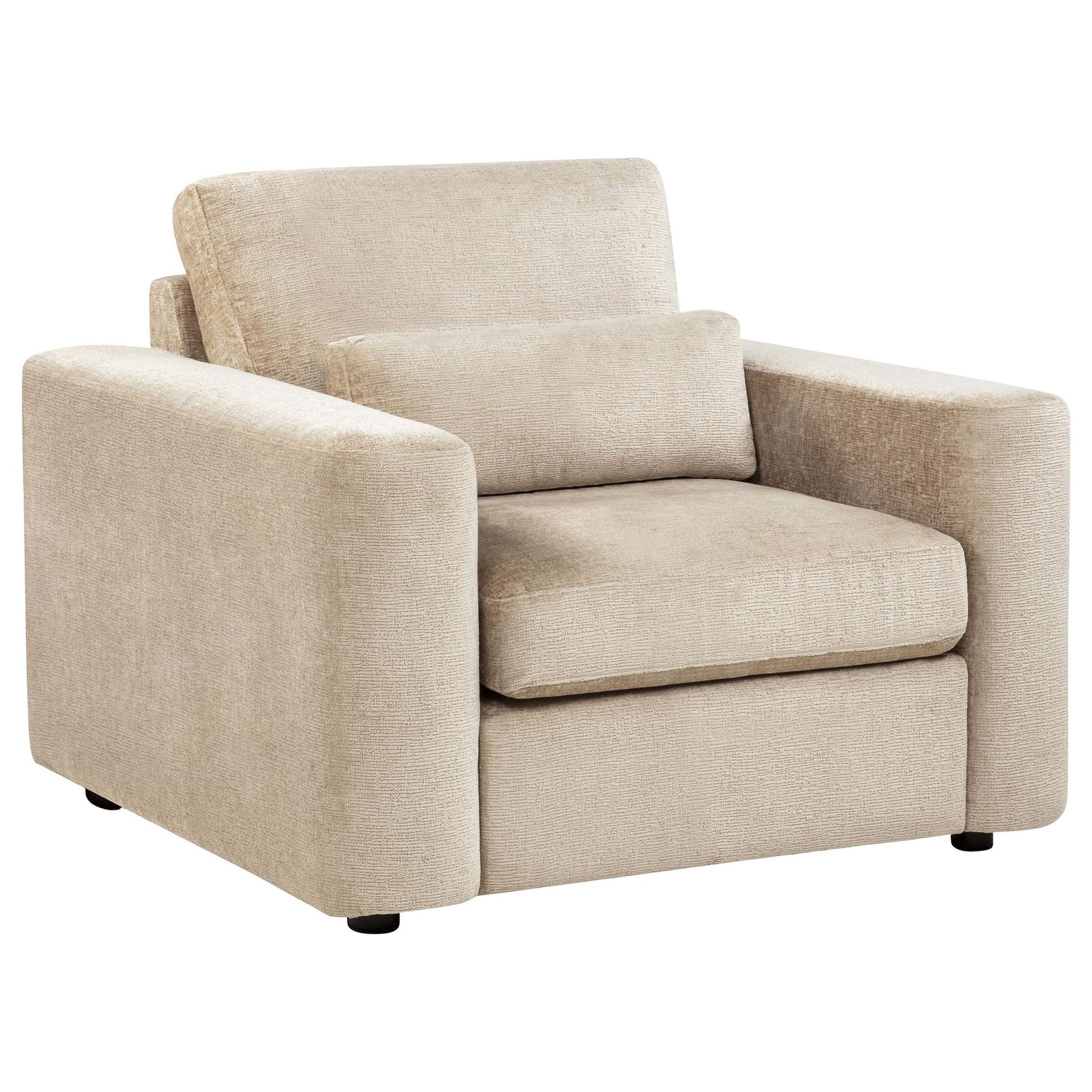 Amador Chenille Upholstered Track Arm Accent Chair Camel from Ella Furniture