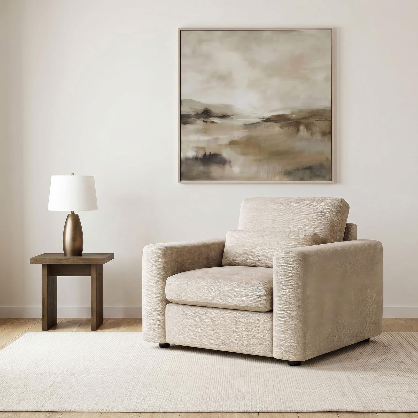 Amador Chenille Upholstered Track Arm Accent Chair Camel view 2