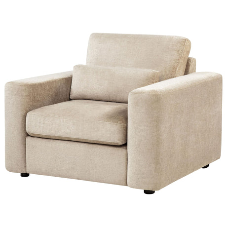 Amador Chenille Upholstered Track Arm Accent Chair Camel view 4