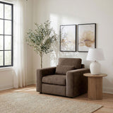 Amador Chenille Upholstered Track Arm Accent Chair Chocolate view 2