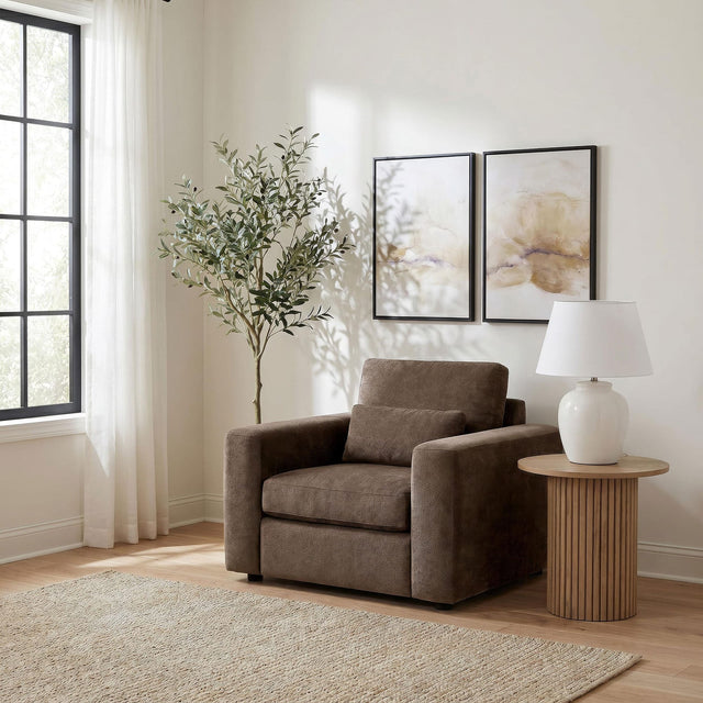 Amador Chenille Upholstered Track Arm Accent Chair Chocolate view 2