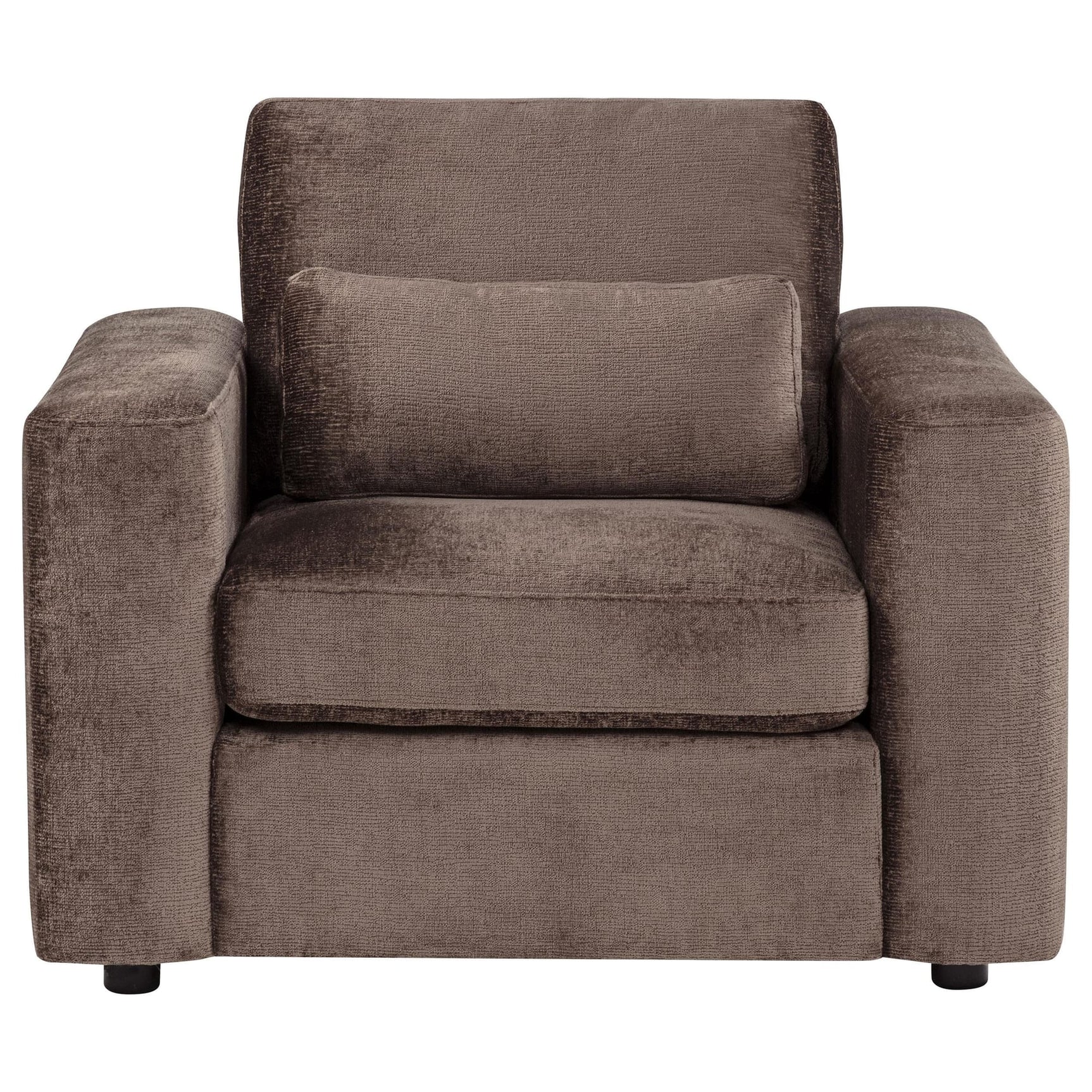 Amador Chenille Upholstered Track Arm Accent Chair Chocolate view 3