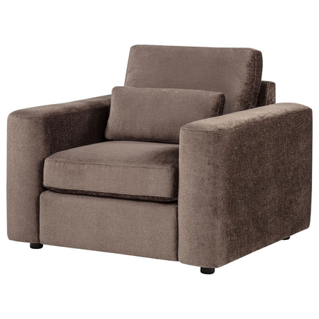Amador Chenille Upholstered Track Arm Accent Chair Chocolate view 4