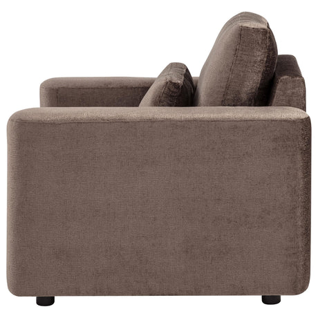 Amador Chenille Upholstered Track Arm Accent Chair Chocolate view 5