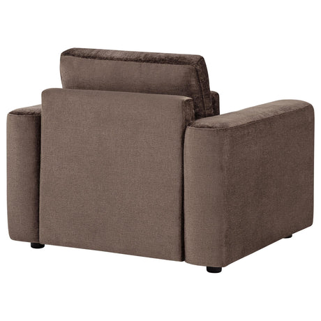 Amador Chenille Upholstered Track Arm Accent Chair Chocolate view 7