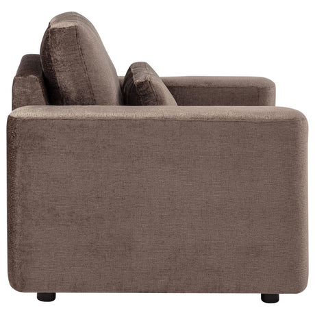 Amador Chenille Upholstered Track Arm Accent Chair Chocolate view 8