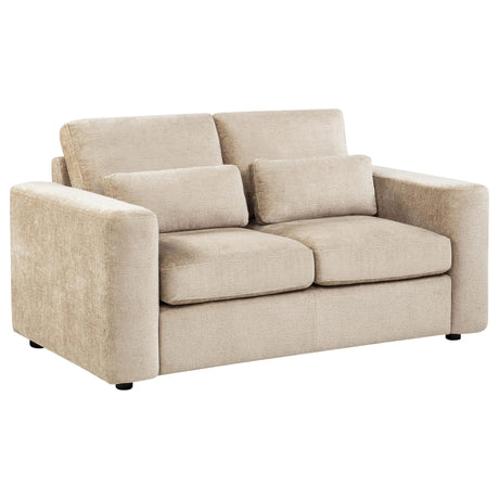 Amador Chenille Upholstered Track Arm Loveseat Camel from Ella Furniture