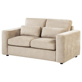 Amador Chenille Upholstered Track Arm Loveseat Camel view 4