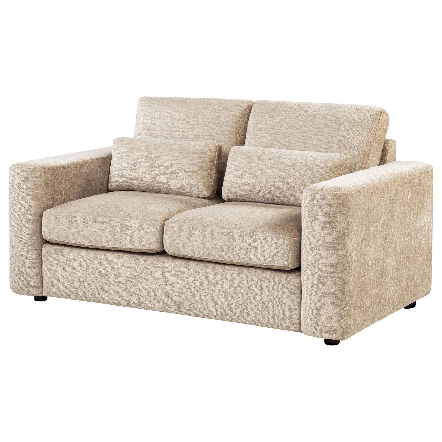 Amador Chenille Upholstered Track Arm Loveseat Camel view 4
