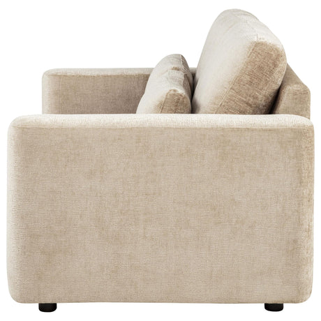 Amador Chenille Upholstered Track Arm Loveseat Camel view 5