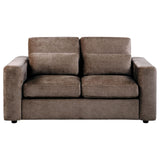 Amador Chenille Upholstered Track Arm Loveseat Chocolate view 3