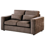 Amador Chenille Upholstered Track Arm Loveseat Chocolate view 4