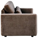 Amador Chenille Upholstered Track Arm Loveseat Chocolate view 8