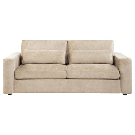 Amador Chenille Upholstered Track Arm Sofa Camel view 3