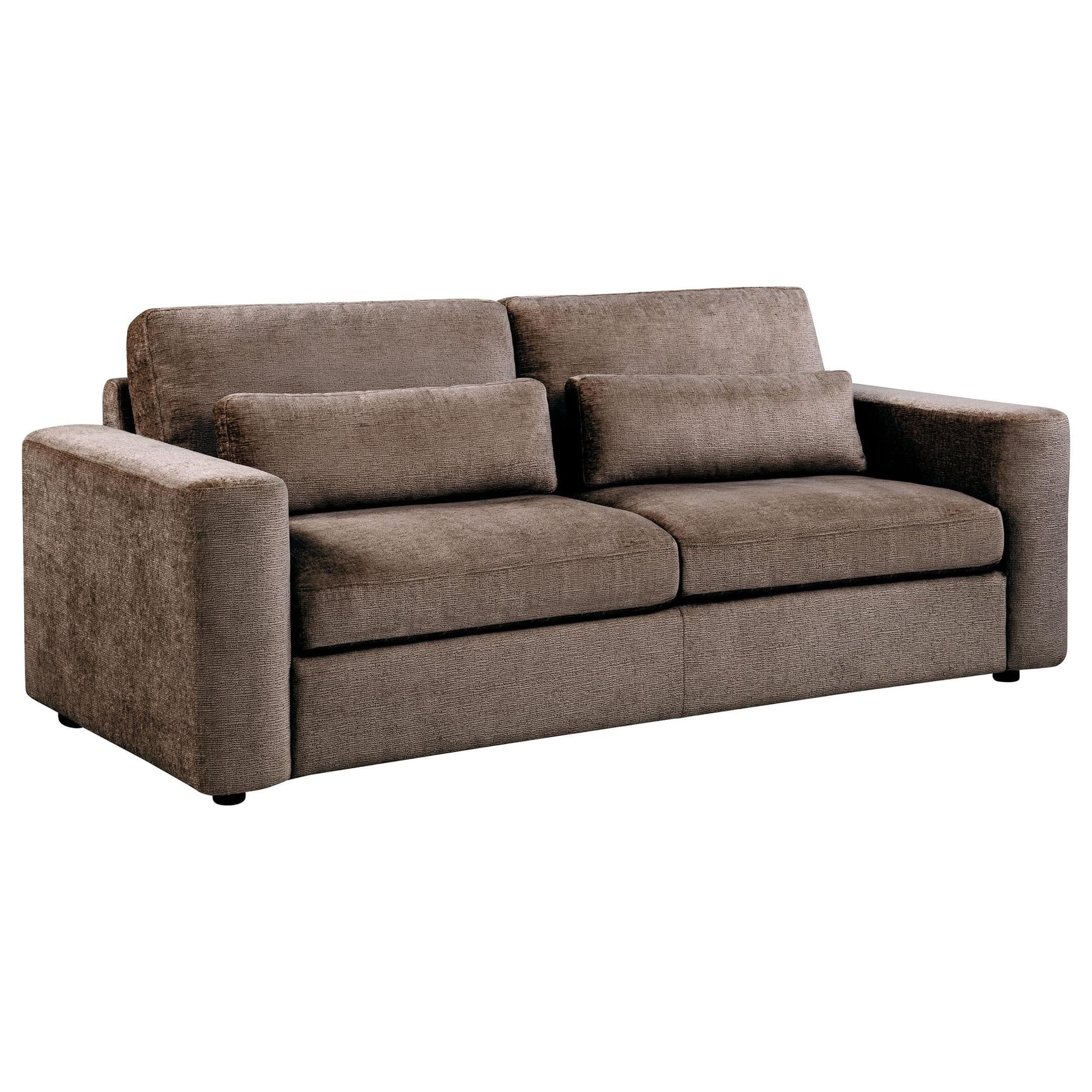 Amador Chenille Upholstered Track Arm Sofa Chocolate from Ella Furniture