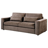 Amador Chenille Upholstered Track Arm Sofa Chocolate view 4
