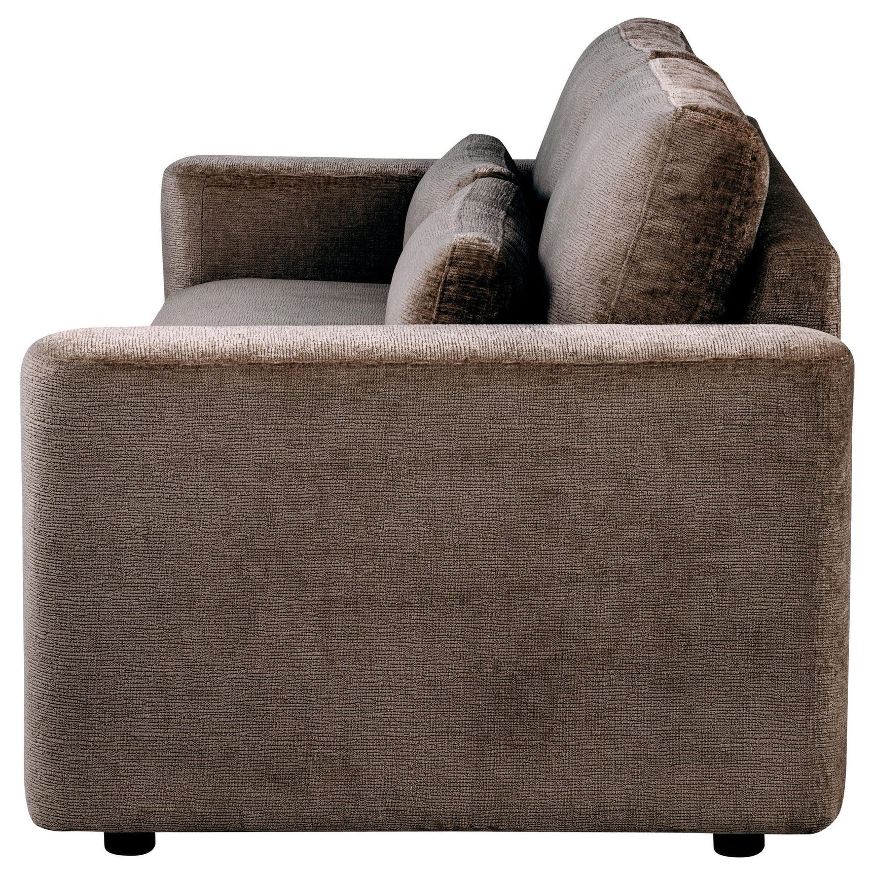 Amador Chenille Upholstered Track Arm Sofa Chocolate view 5