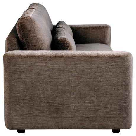 Amador Chenille Upholstered Track Arm Sofa Chocolate view 8