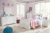 Anarasia White Sleigh Bedroom Set Queen 3: Bed, Dresser, Mirror from Ella Furniture