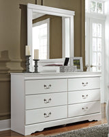 Anarasia White Sleigh Bedroom Set Queen 4: Bed, Dresser, Mirror, NightStand from Ella Furniture