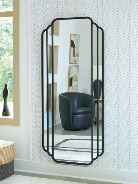 Antigone Black Floor Mirror from Ella Furniture