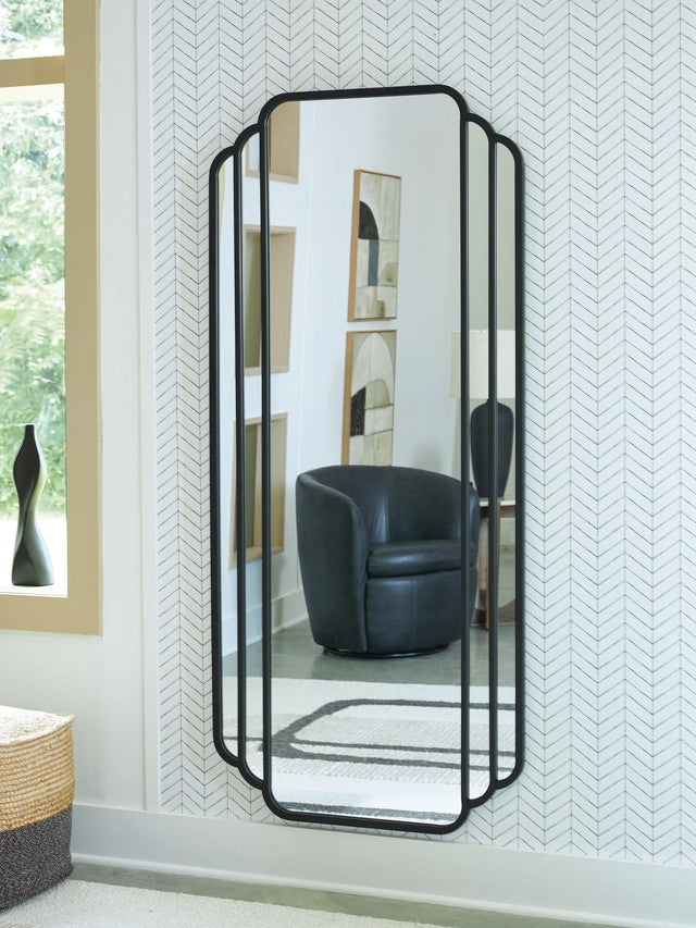 Antigone Black Floor Mirror from Ella Furniture