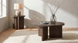 Aragon 2-Piece Round Coffee and End Table Set Dark Rustic Mango from Ella Furniture