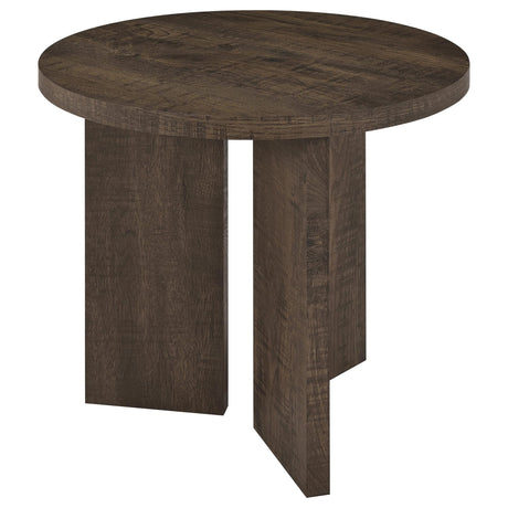 Aragon 2-Piece Round Coffee and End Table Set Dark Rustic Mango view 5
