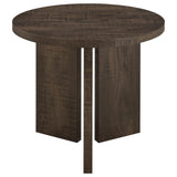 Aragon 2-Piece Round Coffee and End Table Set Dark Rustic Mango view 7