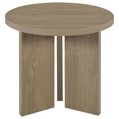 Aragon 2-Piece Round Coffee and End Table Set Latte view 4